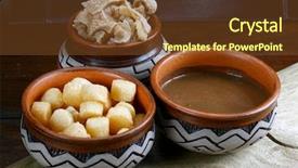  Presentation with cassava - Slide set with crackle - bean broth with fried cassava background and a tawny brown colored foreground