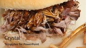  Presentation with roll - Colorful slide set enhanced with crackle - hog roast roll with crackling backdrop and a coral colored foreground