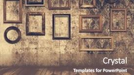  Presentation with blank album frames old - Presentation theme enhanced with crackle - old grunge interior wooden frames background and a coral colored foreground