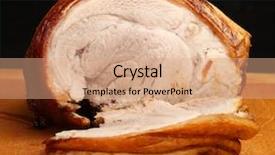  Presentation with joint - Presentation theme having crackle - roasted pork joint background and a coral colored foreground