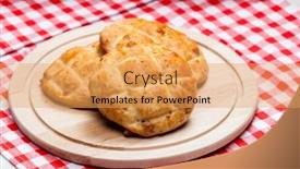  Presentation with wooden - Presentation theme consisting of cracklings-buns-on-wooden-board background and a yellow colored foreground