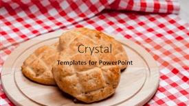  Presentation with wooden - Presentation with cracklings-buns-on-wooden-board background and a coral colored foreground
