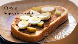  Presentation with spread - PPT layouts having cracklings-spread-with-pickled-cucumber background and a coral colored foreground