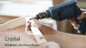  Presentation with craft - Cool new presentation theme with handi craft - man's arms drill lath backdrop and a coral colored foreground