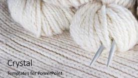  Presentation with knitting - Amazing PPT layouts having craft background - knitting wool needles backdrop and a light gray colored foreground