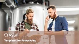  Presentation with craft beer - Cool new presentation theme with craft brewery or beer plant backdrop and a coral colored foreground