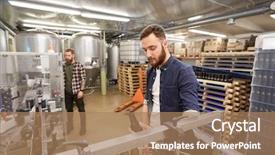  Presentation with alcoholic beverage - Theme with craft brewery or non background and a coral colored foreground