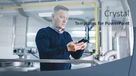  Presentation with brewery - Slide set with craft-brewery-owner-or-manager background and a light blue colored foreground