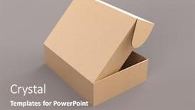  Presentation with craft - Slides having craft-cardboard-package-box-mockup background and a coral colored foreground