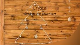  Presentation with craft - PPT theme having craft christmas tree background and a gold colored foreground