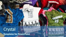  Presentation with kids - PPT theme enhanced with craft fair - colorful kids suits hanging background and a ocean colored foreground