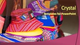  Presentation with patterns - Slides featuring craft fair - colorful summer hats with different background and a tawny brown colored foreground