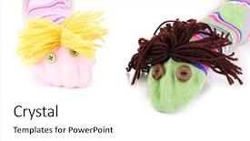  Presentation with cute christmas pug puppy dog - Beautiful presentation featuring craft fair - cute sock puppets isolated backdrop and a white colored foreground