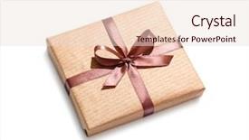  Presentation with craft - Amazing slides having craft gift box isolated on white background backdrop and a lemonade colored foreground