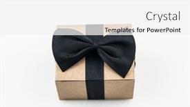  Presentation with romantic gift - Presentation design featuring craft-gift-box background and a white colored foreground