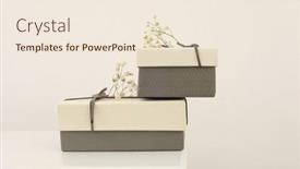  Presentation with boxes light - Presentation theme consisting of craft-gift-boxes-with-flower background and a  colored foreground