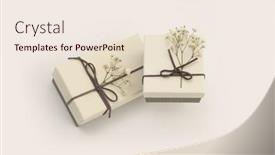  Presentation with boxes light - Slide set featuring craft-gift-boxes-with-flower background and a lemonade colored foreground