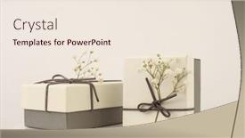  Presentation with boxes light - PPT theme enhanced with craft-gift-boxes-with-flower background and a  colored foreground