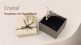  Presentation with boxes light - Slide deck with craft-gift-boxes-with-flower background and a  colored foreground