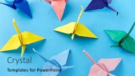  Presentation with craft - Beautiful presentation theme featuring craft-hobby-and-creativity-concept backdrop and a light blue colored foreground