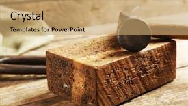  Presentation with leather craft work table - Amazing slides having craft tools on table close backdrop and a  colored foreground