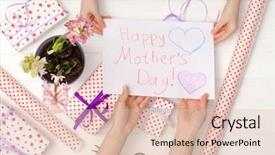  Presentation with kids hand prints paint - PPT theme enhanced with children s crafts - little child's hand giving background and a lemonade colored foreground