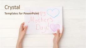  Presentation with diy - Slide deck consisting of children s crafts - woman's hands holding diy painted background and a sky blue colored foreground