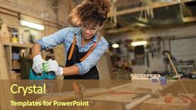  Presentation with craftsman - Theme having craftsman - afro american woman craftswoman working background and a tawny brown colored foreground