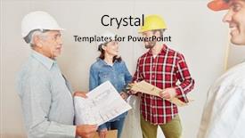  Presentation with house building - Slide set enhanced with craftsman and artisan building background and a lemonade colored foreground