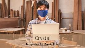  Presentation with craftsman - Audience pleasing presentation consisting of craftsman-apprentice-with-face-mask backdrop and a coral colored foreground