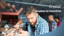  Presentation with locksmith - Presentation theme consisting of craftsman-as-warehouse-clerk-controls background and a dark gray colored foreground