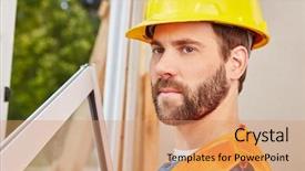  Presentation with building and wind - Beautiful theme featuring craftsman as window fitter building backdrop and a coral colored foreground