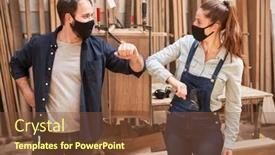  Presentation with covid - Presentation with craftsman-at-elbow-check background and a tawny brown colored foreground