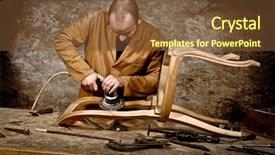  Presentation with craftsman - Audience pleasing slide deck consisting of craftsman at work isolated backdrop and a tawny brown colored foreground