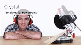 Presentation with craftsman - Presentation design enhanced with craftsman-circular-saw background and a white colored foreground