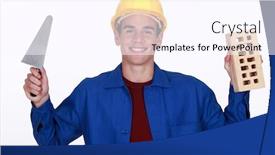  Presentation with craftsman - Amazing presentation having craftsman holding a brick and a trowel backdrop and a pink colored foreground