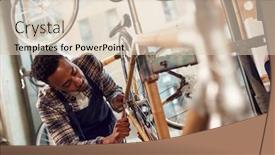  Presentation with craftsman - Amazing theme having craftsman-in-workshop-assembling-hand backdrop and a lemonade colored foreground