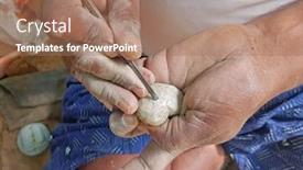  Presentation with craftsman - PPT layouts enhanced with craftsman-is-carving-a-stone background and a coral colored foreground
