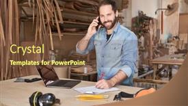  Presentation with craftsman - Amazing slides having craftsman-on-the-phone backdrop and a tawny brown colored foreground