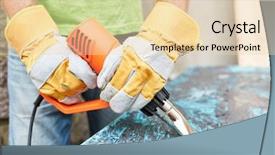  Presentation with craftsman - Presentation theme consisting of craftsman or handyman carefully cleans background and a lemonade colored foreground