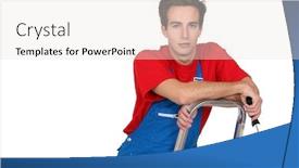  Presentation with craftsman - Cool new presentation theme with craftsman painter holding a roller backdrop and a white colored foreground