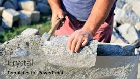  Presentation with craftsman - Colorful PPT theme enhanced with craftsman-shaping-stone backdrop and a light gray colored foreground