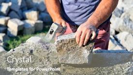  Presentation with craftsman - PPT theme featuring craftsman-shaping-stone background and a gray colored foreground