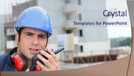  Presentation with craftsman - Presentation theme enhanced with craftsman talking on a talkie background and a lemonade colored foreground