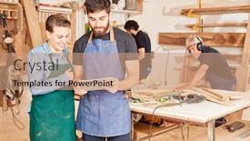  Presentation with craftsman - Slide deck with craftsman-team-reads-an-internet background and a coral colored foreground