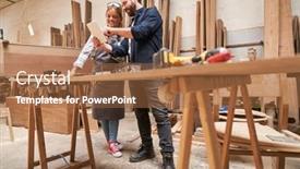  Presentation with craftsman - Amazing presentation theme having craftsman-trainer-and-wife backdrop and a red colored foreground