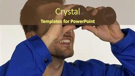  Presentation with craftsman - Beautiful presentation theme featuring craftsman with binoculars backdrop and a tawny brown colored foreground