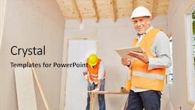  Presentation with craftsman - Cool new slides with craftsman with carpenter at construction backdrop and a lemonade colored foreground