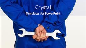  Presentation with craftsman - Beautiful theme featuring craftsman with tool backdrop and a navy blue colored foreground