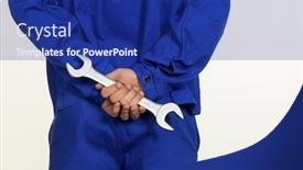  Presentation with craftsman - PPT layouts with craftsman with tool background and a navy blue colored foreground